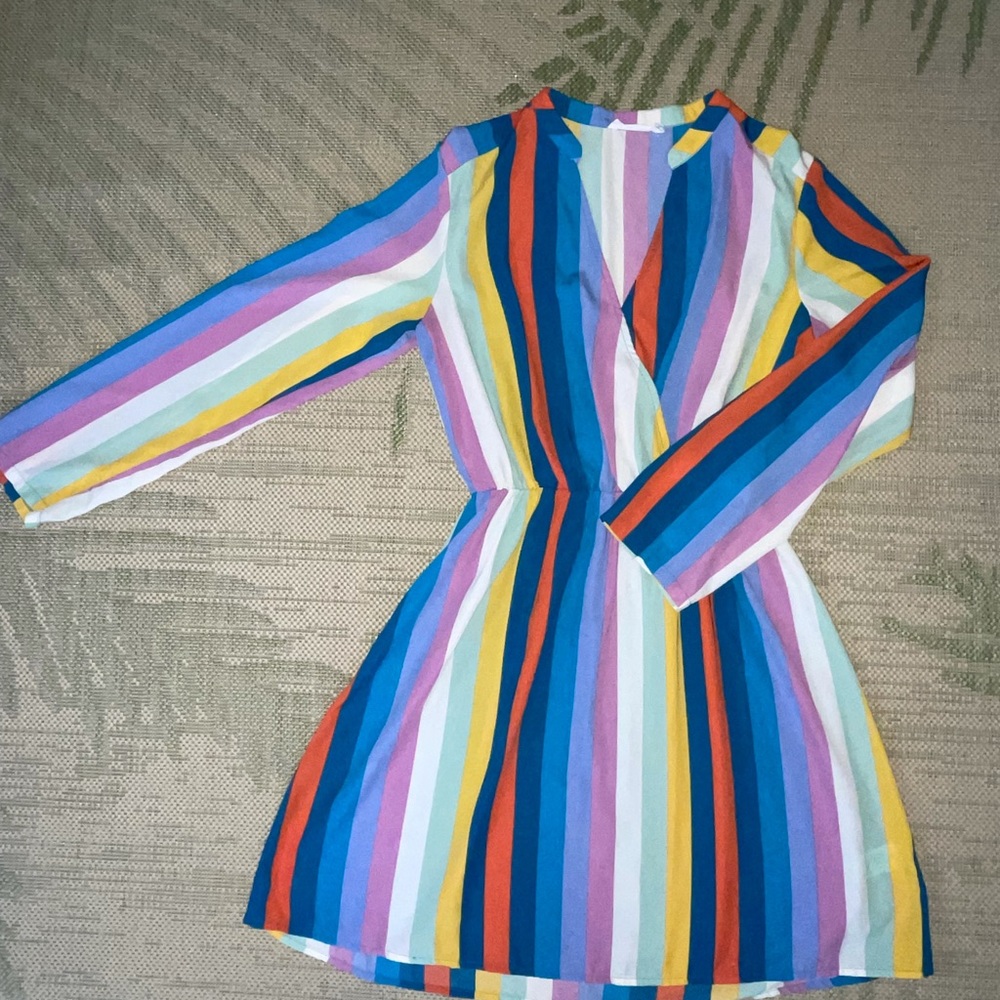 Multi colored striped dress